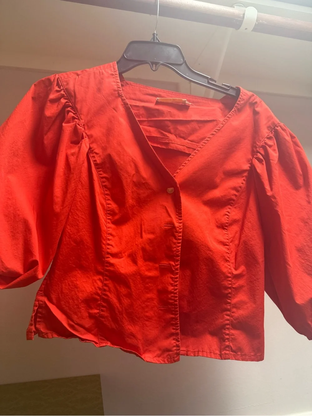 Tory Burch cotton poplin puff sleeve blouse